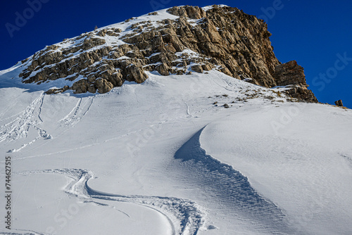Neve e sole,  inverno a Passo Rolle, Dolomiti, Pale di San Martino photo