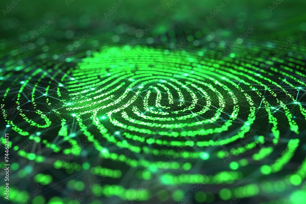 digital green fingerprint circuit board background. Concept. Scanning system. cyber security or Cyber Security Network Futuristic Background digital green fingerprint circuit board background. Concept. Scanning system. cyber security or Cyber Security Network Futuristic Background