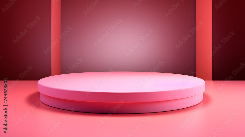 Pink podium for product display, Pink podium for advertisement