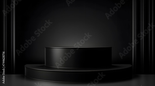 Black podium for product display, Black podium for advertisement