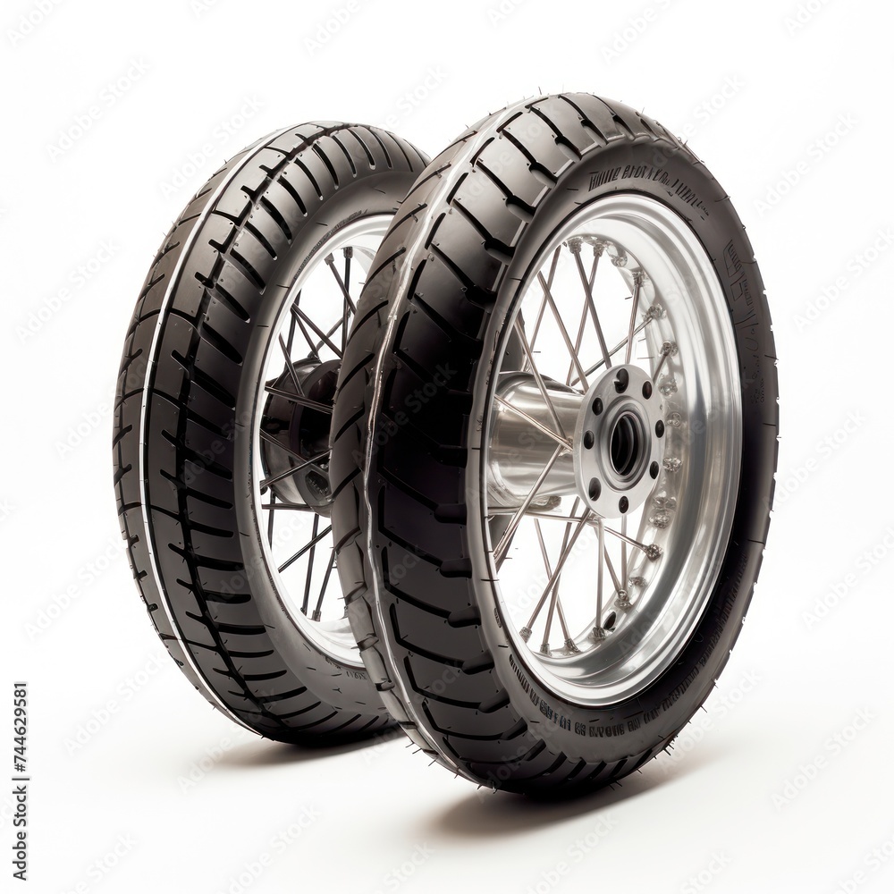 Motorcycle tire Isolated on white background