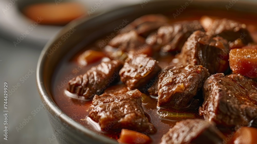 sumptuous beef bourguignon stewed in a rich red wine sauce.