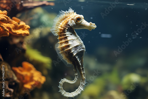 Sea Horse In Aquarium close up