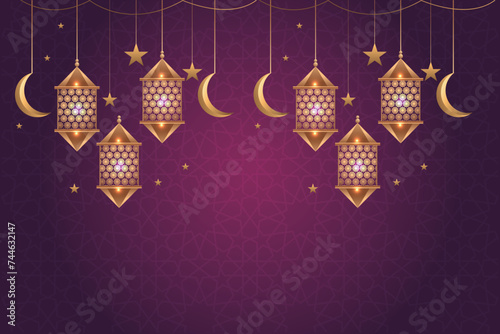 Ramadan, Eid al-Fitr, Islamic new year mosque background greeting card