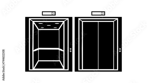 Lift  emblem, black  isolated silhouettes