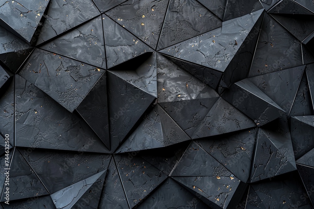 Geometric Grunge Triangle Texture on Black and White Background with ...