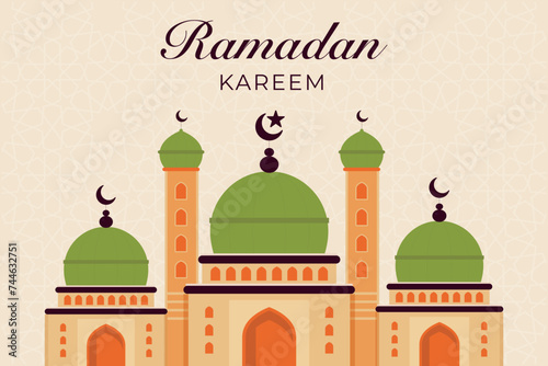 Ramadan, Eid al-Fitr, Islamic new year mosque background greeting card