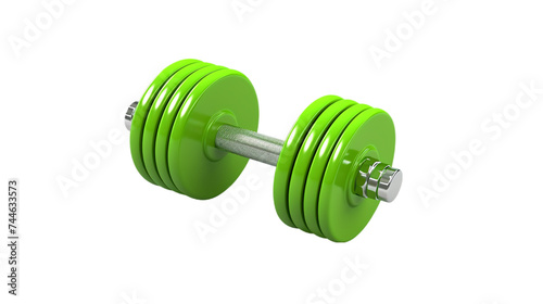 Green dumbbells isolated on transparent background.