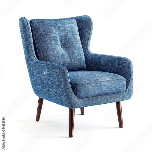 Comfortable armchair on white background. Interior element