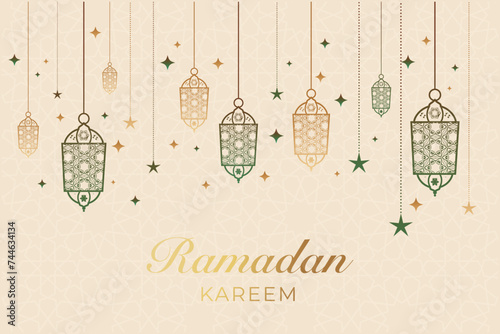Ramadan, Eid al-Fitr, Islamic new year mosque background greeting card