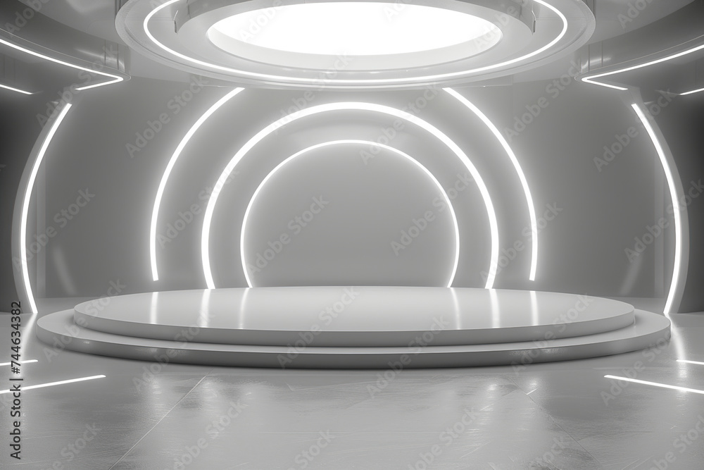 Empty white space, neon lights, Futuristic, modern interior, future room style or spaceship, sci-fi, hi-tech, background, 3D rendering. Empty white space, neon lights, Futuristic, modern interior, future room style or spaceship, sci-fi, hi-tech, background, 3D rendering.
