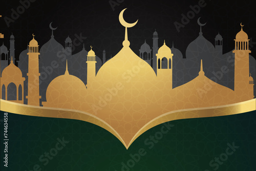 Ramadan, Eid al-Fitr, Islamic new year mosque background greeting card