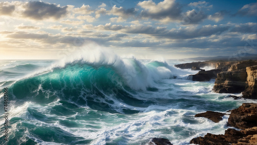 Blue big waves.