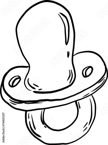 sketch baby pacifier hand drawn