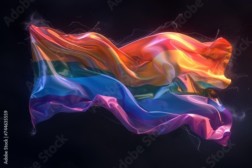 LGBTQ Pride ultramarine. Rainbow scintillating colorful genetic diversity diversity Flag. Gradient motley colored interfuse LGBT rights parade festival graphite diverse gender illustration