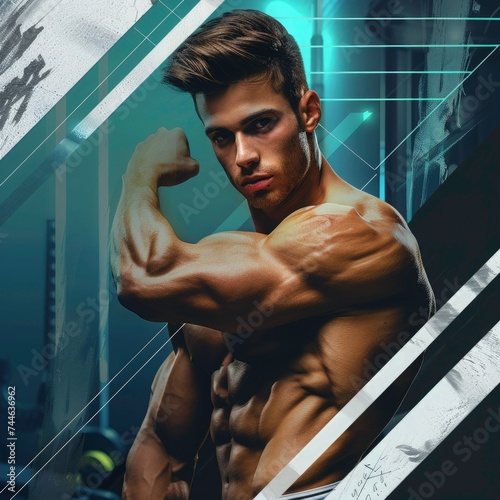Gym and fitness training  social media background. Gym poster background. fitness your body instagram post background. fitness training poster background.