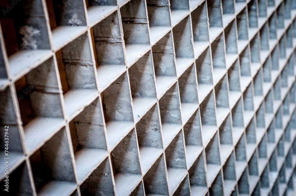  Industrial Grid: Metallic Squares in Seamless Repetition