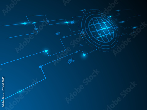 Abstract technology futuristic network , innovation future big data, internet network, connection, illustration vector ,green  background concept