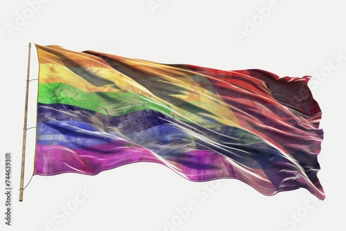 LGBTQ Pride illustration. Rainbow forgiveness colorful rainbow street diversity Flag. Gradient motley colored break LGBT rights parade festival paper silhouette diverse gender illustration