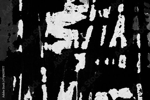 Old ripped torn black and white posters textures backgrounds grunge creased crumpled paper vintage collage placards empty space text	