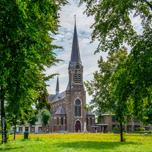 Street scene with church in Oosterhout, Netherlands
