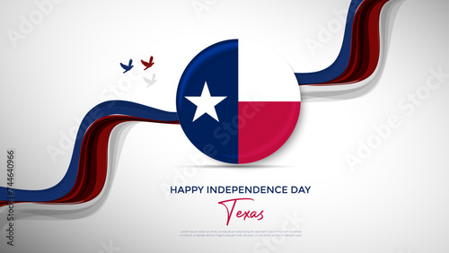 2 March - Texas Independence Day Post and Greeting Card. Independence Day of Texas Background Design with Texas Flag Vector Illustration.