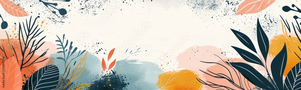 Abstract Easter background with lines and flowers Abstract Easter background with lines and flowers