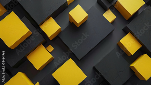 Black and Yellow abstract shape background presentation design. PowerPoint and Business background.