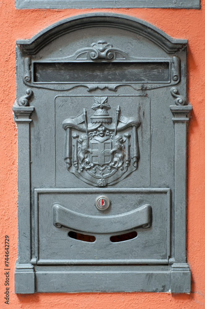 Vintage Mailbox on Red Wall