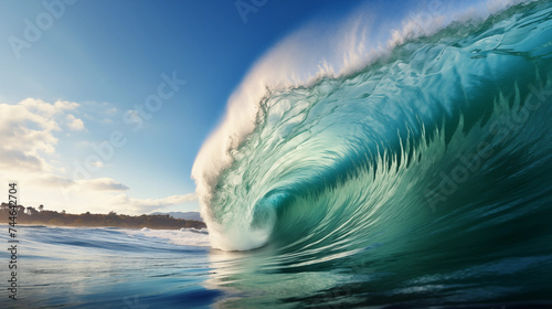 Huge breaking wave crashing in ocean © Kokhanchikov