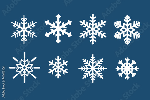 Snowflakes icons. White Snowflake. Snowflakes template. Snow winter. Snowflakes icons. Snowflake vector icon