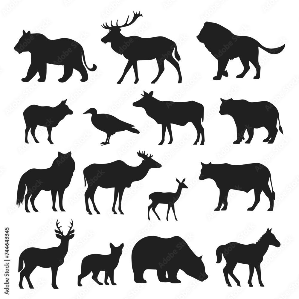 Silhouette set of animal