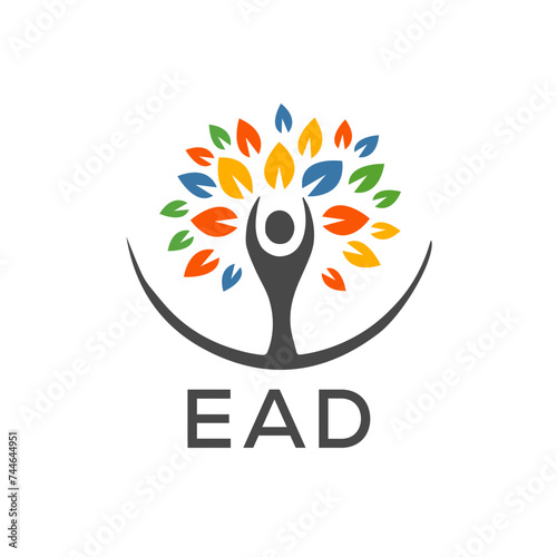 EAD Letter logo design template vector. EAD Business abstract connection vector logo. EAD icon circle logotype.
