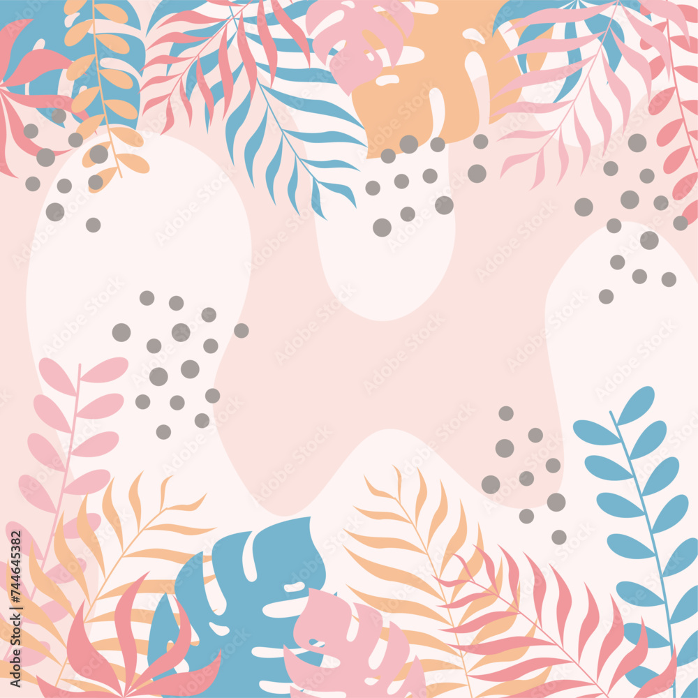 Flat design abstract floral background