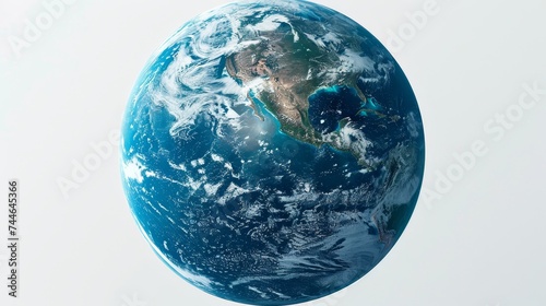 An image of planet earth isolated on a white background with a clipping pat