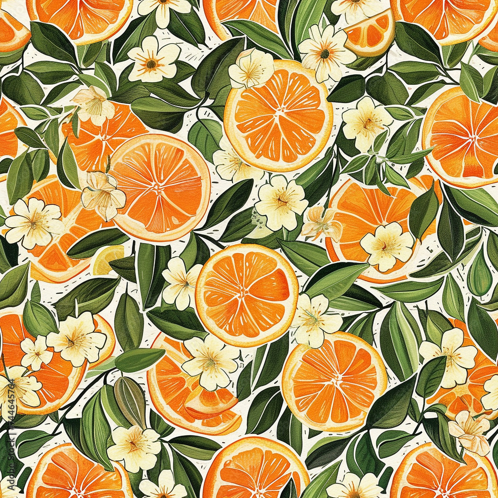 Orange fruit seamless pattern. Orange fruit seamless pattern.