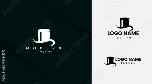 Gentleman hat logo design. Hat vector art. Business. Black color hat logo. Magician. Premium template. Cowboy. Fashion. Premium template