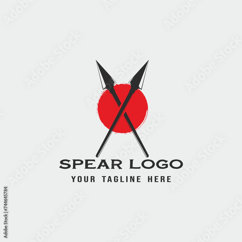 spear logo vector vintage illustration template icon graphic design