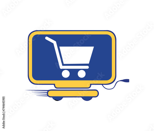 black Online shopping vector icon