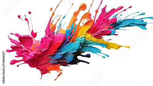 colorful watercolor stain brush art white background. generated by AI