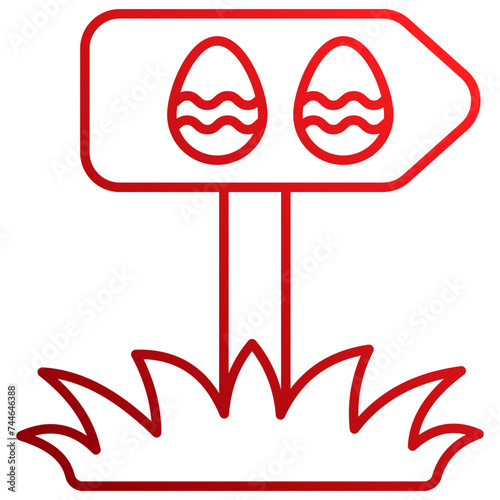 red gradient color line icon easter Direction