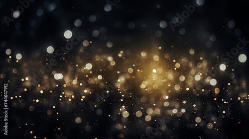 golden glitter vintage lights background. gold and black. de-focused
