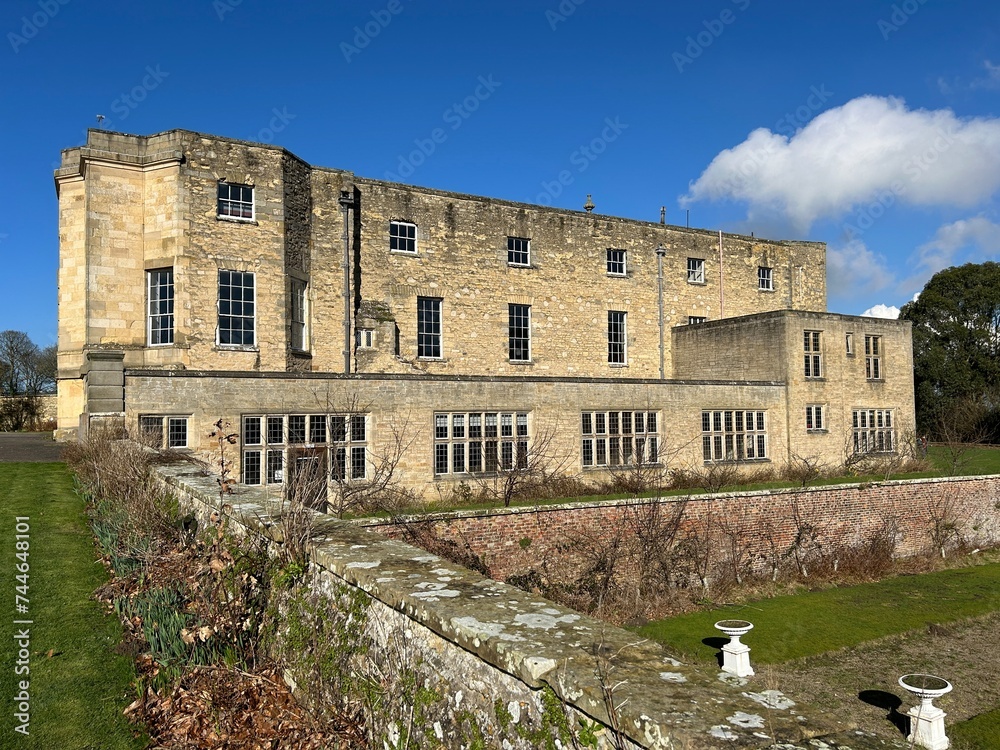 aside view of the currently unoccupied Gilling Castle in Gilling East, North Yorkshire England