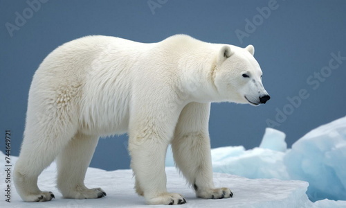 The Antarctic polar bear. Predatory animals of the north. Ursus Maritimus. Portrait of a bear's face