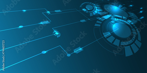 Abstract technology futuristic network , innovation future big data, internet network, connection, illustration vector ,green  background concept
