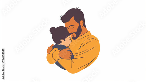 happy Fathers day, father and his daughter child girl love bond, Daddy and his child girl in an Superhero's costumes Concept of Father's day.