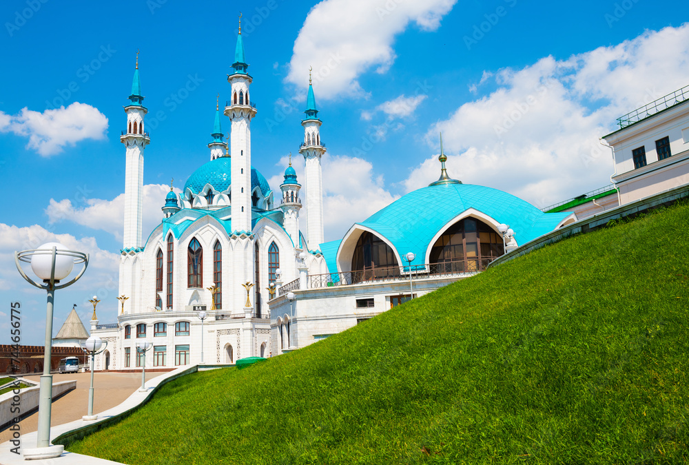 The Kul Sharif Mosque in summer sunny day. Kazan Kremlin. Republic of Tatarstan. Kazan'. Russia