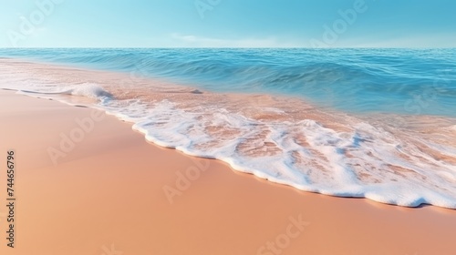 Aerial view of high resolution sea waves splashing onto the beach, captivating natural scene
