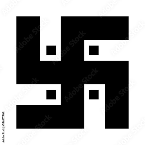 Hindu swastika silhouette icon. Vector.