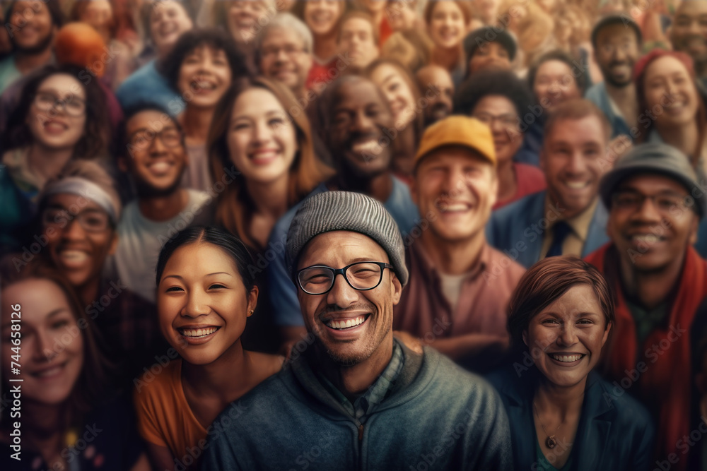 Experience the joy in this vibrant crowd photo! Smiling faces Experience the joy in this vibrant crowd photo! Smiling faces